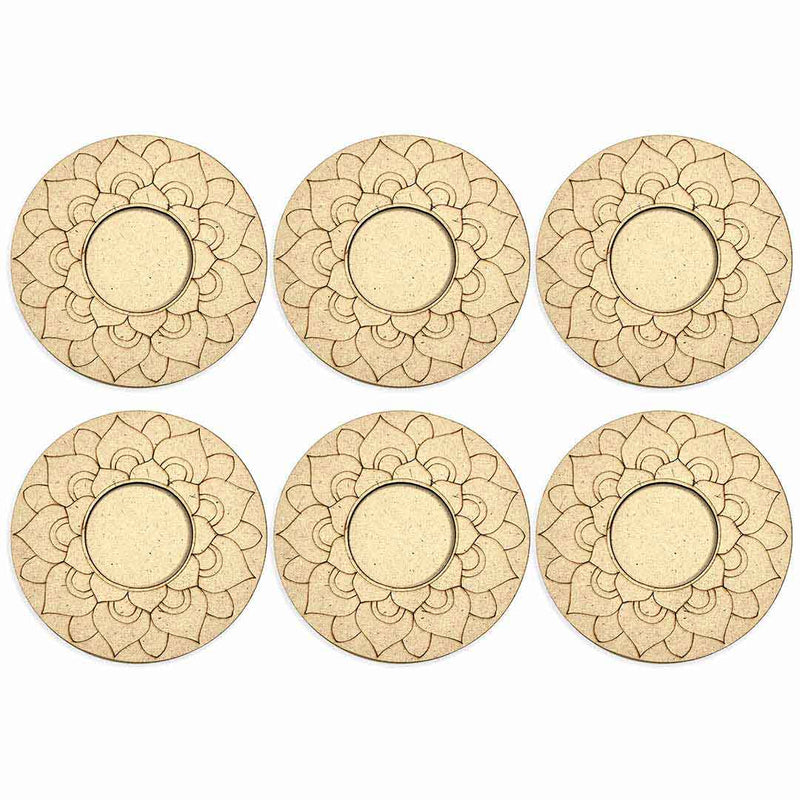 Engraved Mandala Design Tea Light Holder Set of 6 | Engraved Mandala | Mandala Design | Tea Light | Tea Light Holder | Set of 6 | Art Craft | Craft online | Adikala