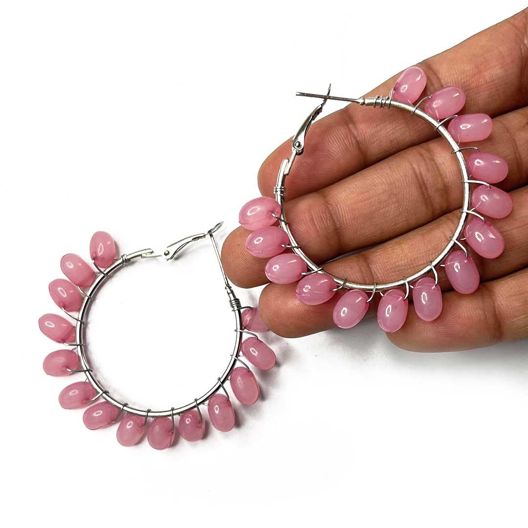 Onion Pink Color Round Shape Hoop(Bali)