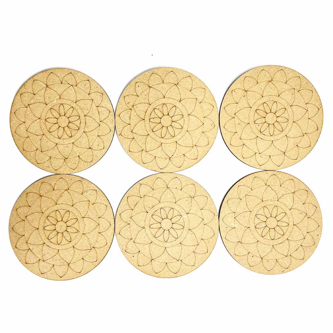 Mandala Design Coaster Set of 6