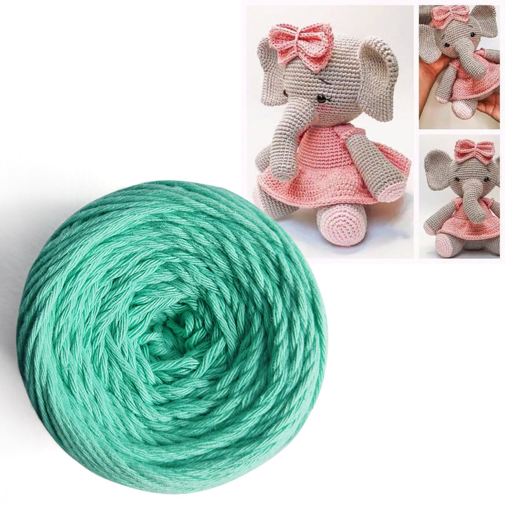 Sea Green Color 8 PLY Cotton Crochet Thread Balls for Weaving and Craft Making - 100GMS