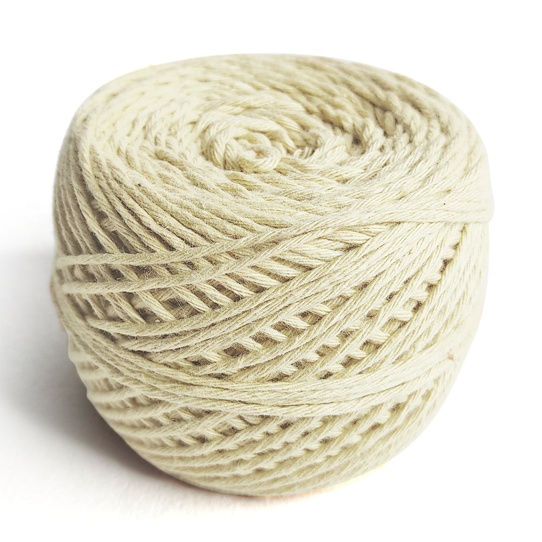 Cream Color 8 PLY Cotton Crochet Thread Balls for Weaving and Craft Making - 100GMS