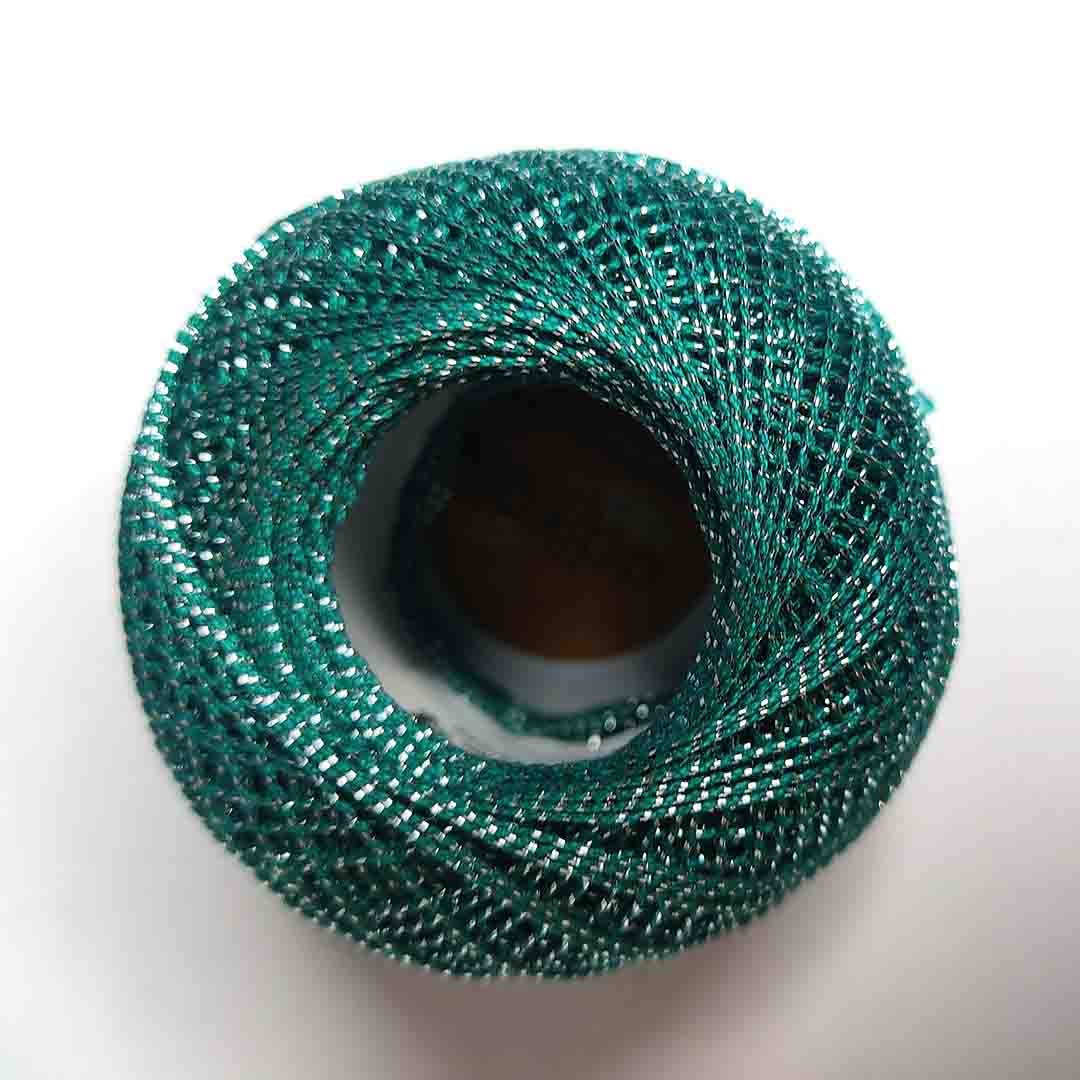 Metallic Teal Green Cotton Crochet Thread Balls for Knitting, Weaving, Embroidery and Craft Making | Crochet Cotton | Thread Balls | Cotton Balls | Knitting | Weaving | Embroidery | Craft Making | Adikala Craft Store | Art Craft | Craft | Decoration | Home Deacor